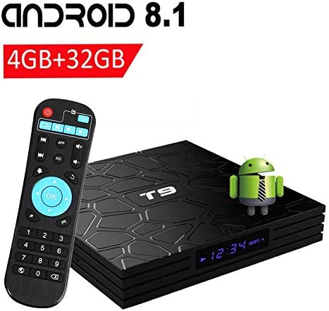 VGROUND T9 Android 8.1 TV Box with 4GB RAM 32GB ROM RK3328 Bluetooth 4.1 Quad-Core Cortex-A53 64 Bits Support 2.4G WiFi 4K 3D UHD HDMI H.265 Smart Set Top Box
