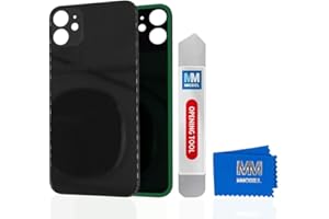 MMOBIEL Back Cover Battery Door Compatible with iPhone 12-6.1 inch Black Incl Openingtool and Adhesive