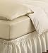Easy Fit Solid Elastic Wrap Around Bed Skirt, Easy On/Off Dust Ruffle (18 Inch Drop), Queen/King, White