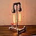 Designer Edison Vintage Style Industrial Steampunk Craftsmanship Interior Retro Pipe Table/Desk/Bedside Lamp (Double Lights)