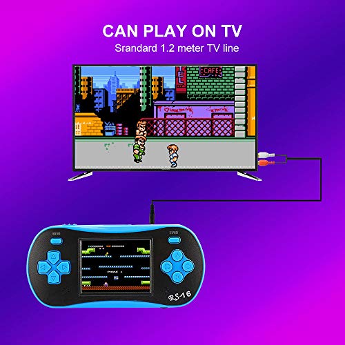 Umiwe RS-1 Retro Handheld Game Console with Built in 260 Games 2.5" 8-Bit LCD Portable FC Arcade Video Game Player for Kids Adults (Blue)