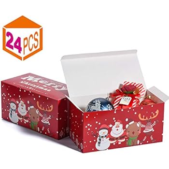 MESHA Groomsmen Gift Boxes 9x4.5x4.5 Inch Gift Boxes Bulk Gift Boxes with Lids Brown Kraft Paper Boxes Easy Assemble Boxes for Wrapping Gifts (Christmas Red-24Pcs)