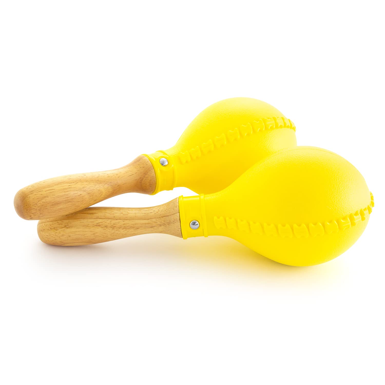 Tiger MAR77-YE Full Size Maracas with Wooden Handles - Yellow - One Pair