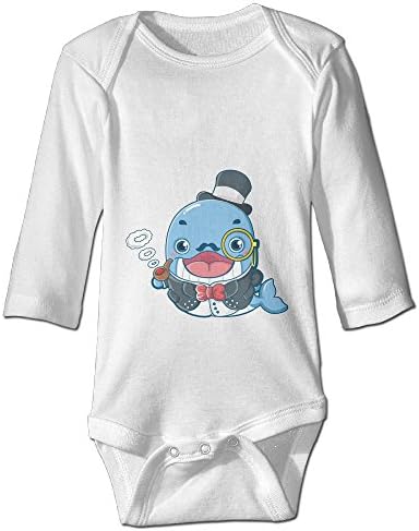 Cartoon Whale Long Sleeve Bodysuit Baby Onesie For 6-24 Months Baby