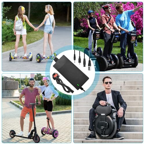 KOWVOWZ Electric Scooter Charger, 42V 2A Scooter Battery Charger, Electric Bike Charger with 4-Connectors, Fast Battery Charger for 36V Li-ion Battery Electrify E-Bike Battery Xiaomi M365