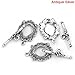 JGFinds Antique Flower Bracelet Toggle Clasps - 30 Sets of Silver Tone DIY Jewelry Making Supplies