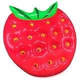 5-Foot Jumbo Juicy Strawberry Swimming Pool Float, Inflatable Water Raft by Sol Coastal