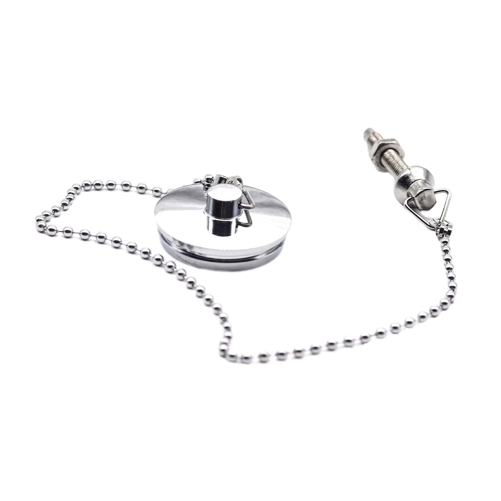 Divono Tub Stopper, Bath Plug And Chain, 12 Inches Chain with 4.5cm Sink Plug Bathtub, Leak-Proof Good Sealing High Temperature Resistance, For Kitchen Sink, Shower, Laundry Room(Sliver)