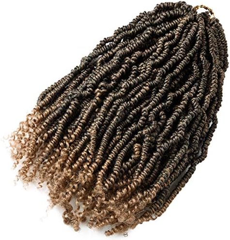 4 Packs Spring Twist hair Pre-twisted Hair,ShowJarlly Nubian Twist Braid hair Crochet Braids, Spring Twist hair Braiding Hair Extension (#T27)