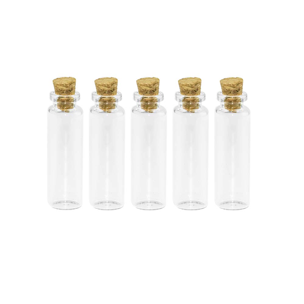 100pcs 2.3ml Mini Transparent Glass Bottle with Cork,Transparent Glass Bottle with Cork