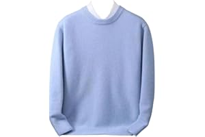 Men Soft Cashmere Sweater Crew-Neck Pullovers Loose Knitted Casual Top Business Jumper
