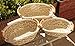 ShopOnNet RT450110-3 Handwoven Wicker Storage Basket Curve Pole Handle in Cream and Sand (Set of 3)