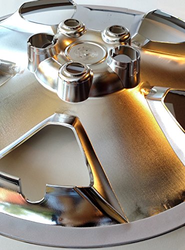 Set of 4 Silver 16 Inch 7 Spoke Replacement Honda Civic Hubcaps w/ Bolt On Retention System - Aftermarket: IWC452/16S