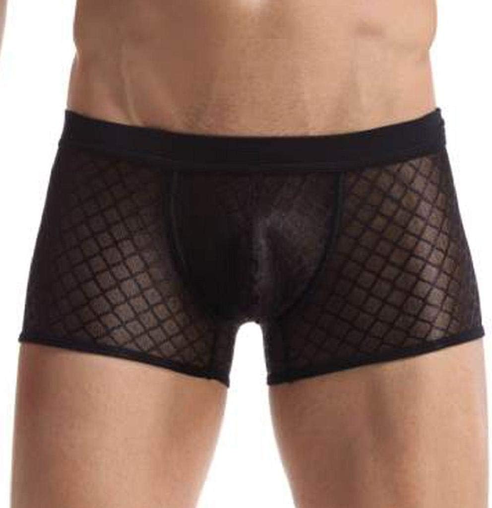 Wasababy Men's Cotton Tight Boxer Briefs Trunks Tennis Gauze U Convex Bag Big Flat Corner Pouch Underpants Underwear