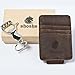 Money Clip Wallet, Card Holder, Keychain Bottle Openers, Slim Front Pocket, Brown