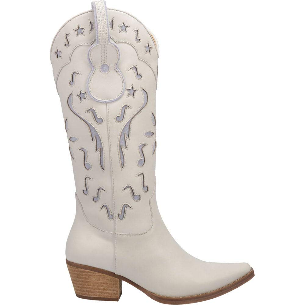 Dingo Womens Music City Cowboy Boots Leather White