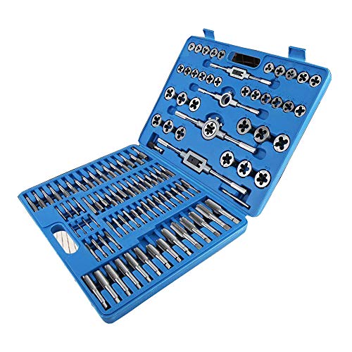 Standard Metric Bearing Steel Tap and Die Rethread Set, 110 Piece