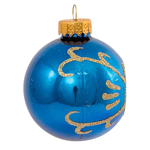 Kurt Adler Glass Reflector Ornament, 60mm, MultiColored, Set of 5