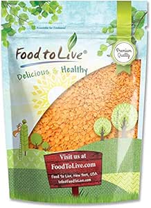 Red Split Lentils, 3 Pounds – Masoor Dal, Dried, Vegan, Kosher, Bulk. Easy to Cook. No Soaking Required. Good Source of Dietary Fiber, Vitamin B, Protein. Perfect for Soups, Dahl, Spicy Curries.