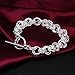 ANDI ROSE Fashion Jewelry 925 Sterling Silver Plated Circle Rings Bangle Bracelet (1258 Silver)