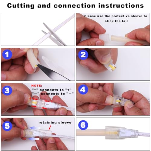 BENLUN AC 220V 2 Plugs only applies to COB LED Strip 10mm X 6mm 288LEDs/M 20M