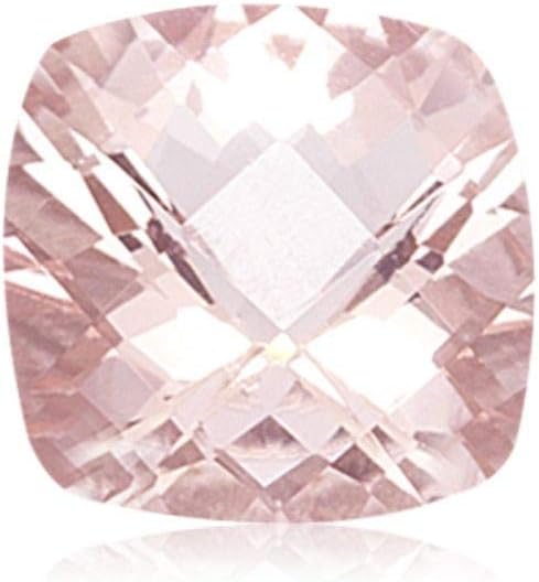 0.45-0.55 Cts of 5x5 mm AAA Cushion Checkered Cut Morganite (1 pc) Loose Gemstone