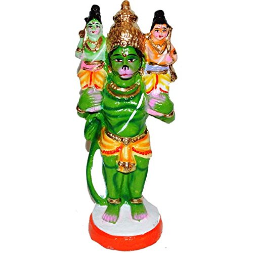 india4you Navarathri Golu Doll Ram Lakshman Hanuman Standing in Papier Mache