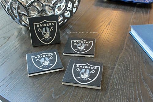 Oakland Raiders Coasters - Oakland Raiders Gift - Football Coasters - Oakland Raiders Decor - Football Decor - Football Gifts - Set of 4