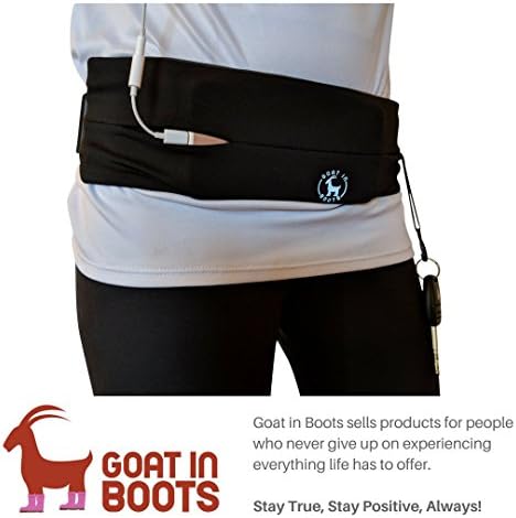 Goat In Boots Adjustable Running Belt with Key Clip Fits of Android/iPhones. Unisex. Perfect for Gym, Workouts, Exercise, Cycling, Walking, Jogging, Sport, Travel, Outdoor Activity