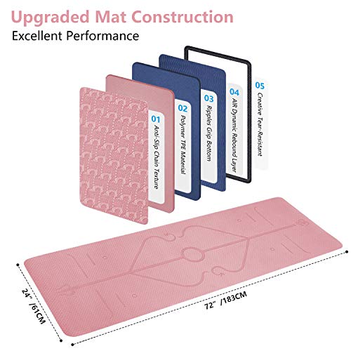 shownicer-Yoga-Mats-Pilates-Gym-Exercise-Mat-6mm-Thick-TPE-Non-Slip-Workout-Fitness-Mat-Equipment-Pro-Manduka-Mats-for-Women-Men-Home-Floor-Training-Mat-with-Carrying-Bag-Strap-183cm61cm6mm