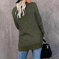ADJHDFH White Sweaters For Women Blue Cardigan Long