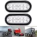 Astra Depot 2pcs Bright White 6000K Oval 10 LED Clear Lens Backup Reverse Fog Light Bulb Grommet Plug Car Truck Trailer RV UTE UTV Boat Van