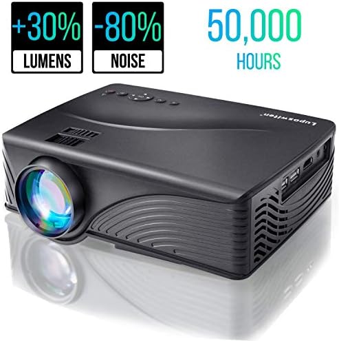 Portable Video Projector 2000 Lumen 1080P 170" Display 50000 Hour HD LED Mini Projector Support HDMI USB AV Phone ipad Laptop TV Computer DVD SD for Home Theater, Gaming, Outdoor Movie