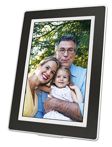 PhotoSpring (16GB) 10 inch WiFi Cloud Digital Picture Frame - Battery, Touch Screen, Plays Video and Photo Slideshows, HD IPS Display, iPhone & Android app (White/Black Mat - 15,000 Photos)