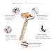 BAILI Luxury Gift Butterfly Open TTO Double Edge Safety Razor Wet Shaving for Men Women with 5 PLatinum Blades and Stand Rose Gold BD521G