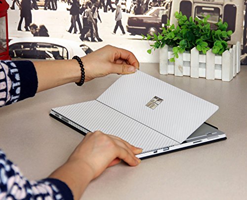 Herngee Surface Carbon Fiber Texture Protective Decal Skin Protector PVC Skin Stickers Cover Stickers for Microsoft Surface 3, Color White