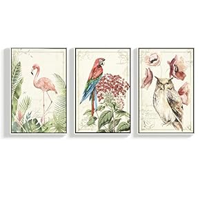 Floating Framed for Living Room Bedroom Vintage Bird...
