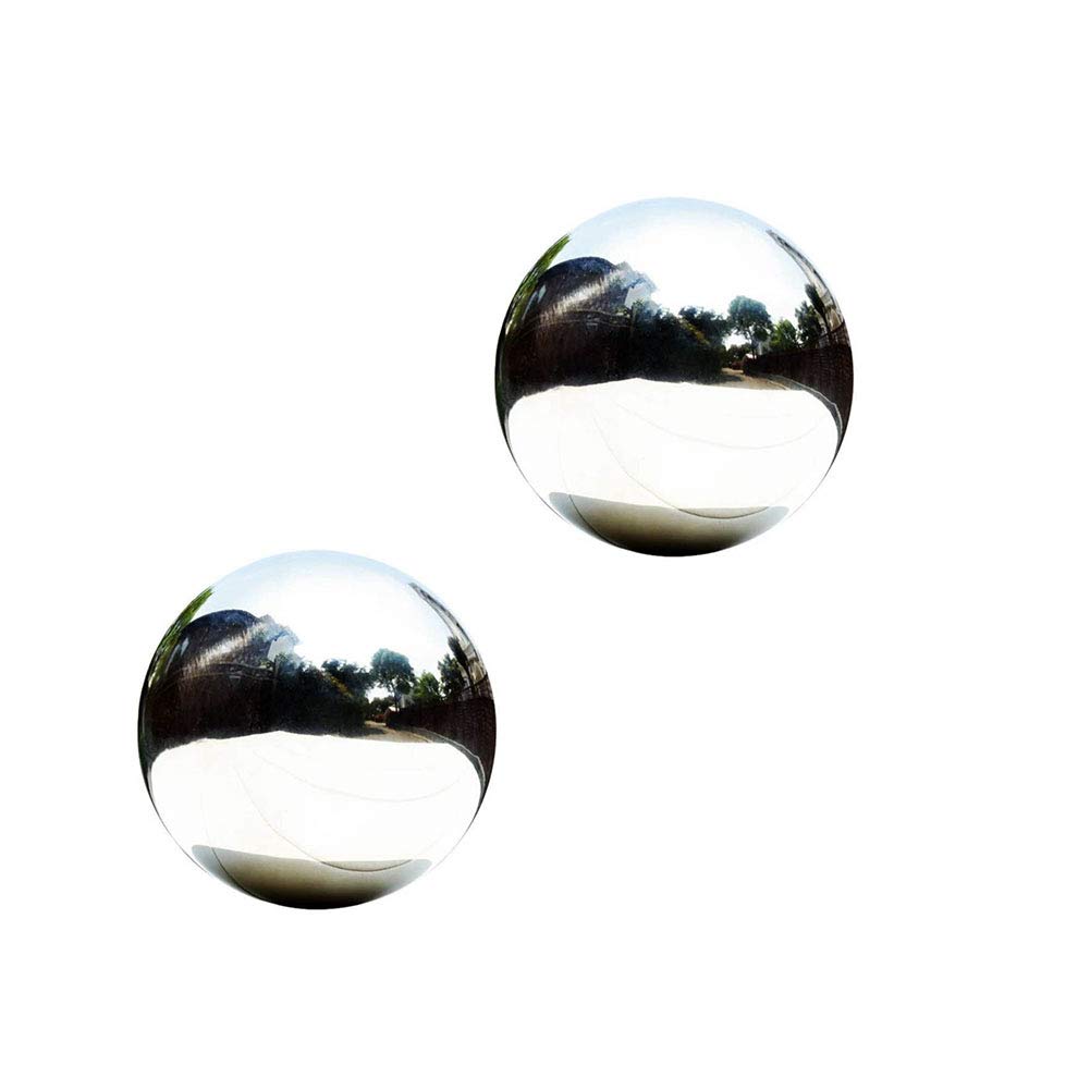 zosenda Stainless Steel Gazing Ball, Mirror Polished Hollow Ball Reflective Garden Sphere, Floating Pond Balls Seamless Gazing Globe for Home Garden Ornament Decorations (10CM X 2PCS)