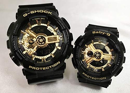 カシオ CASIO 腕時計 G-SHOCK&BABY-G ペアウォッチ 恋人たちのGショックペア 純正ペアケース入り ペア腕時計 ジーショック&ベビージー ブラック×ゴールド 黒×金 ビッグケースシリーズ GA-110GB-1AJF BA-110-1AJF 国内正規品