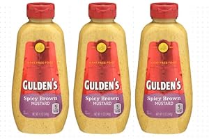 LJJ Guldens Spicy Brown Mustard, 12oz Bottles (Pack of 3)
