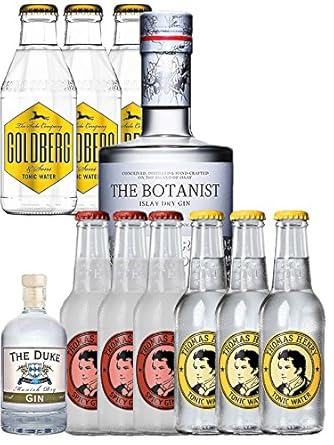 The Botanist Gin 0,7 Liter + The Duke Gin Miniatur 5 cl + 3 x Thomas Henry Tonic 0,2 Liter + 3 x Thomas Henry Spicy Ginger 0,