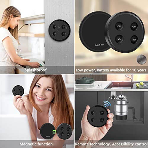 didikit Garbage Disposal Wireless Switch Kit, Remote Control Outlet