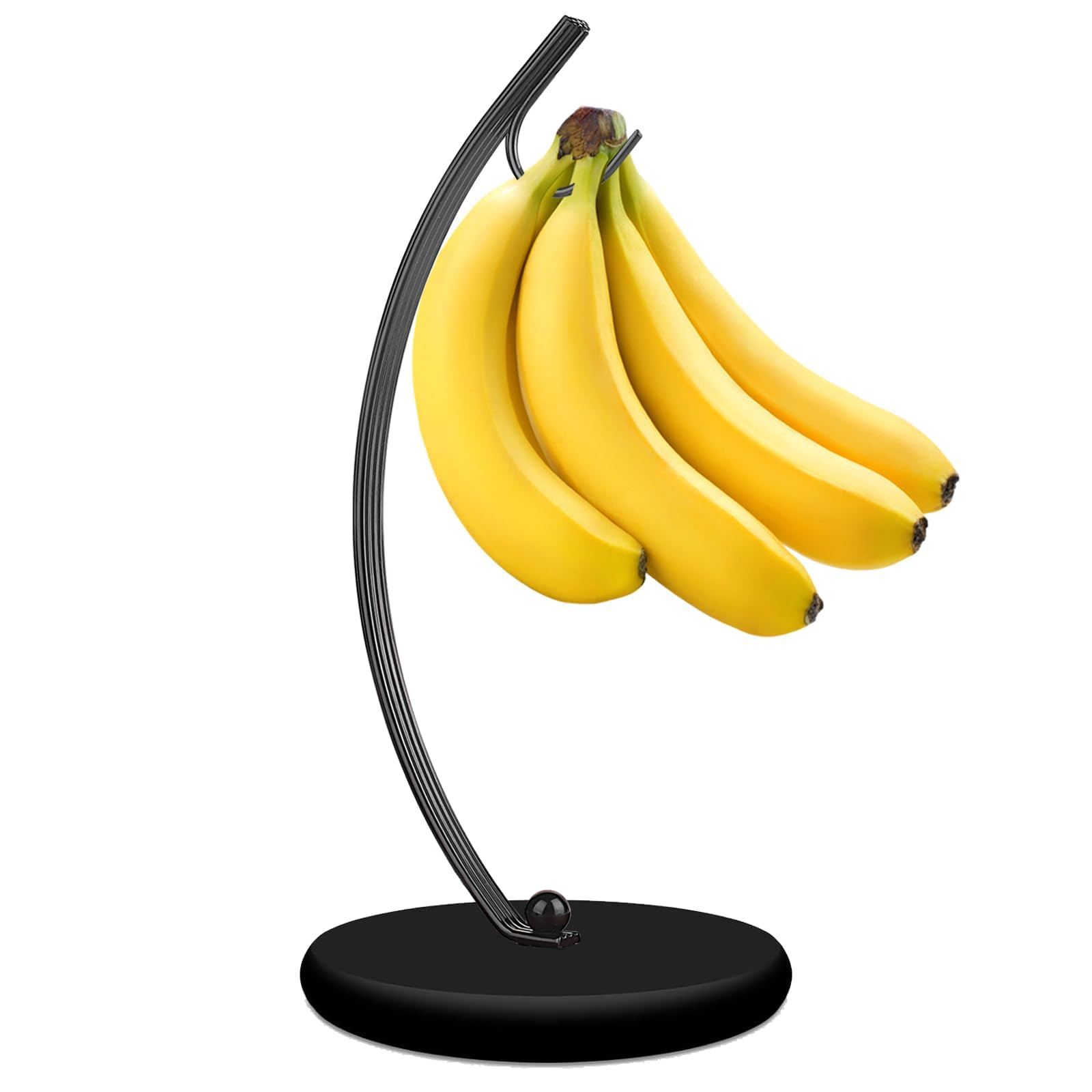 Photo 1 of ***(MISSING SCREW)***HOMKULA Banana Holder Stand - Hanging Hook Stands, Banana Hanger Hook Stand for Kitchen Counter (Modern,Full Black)