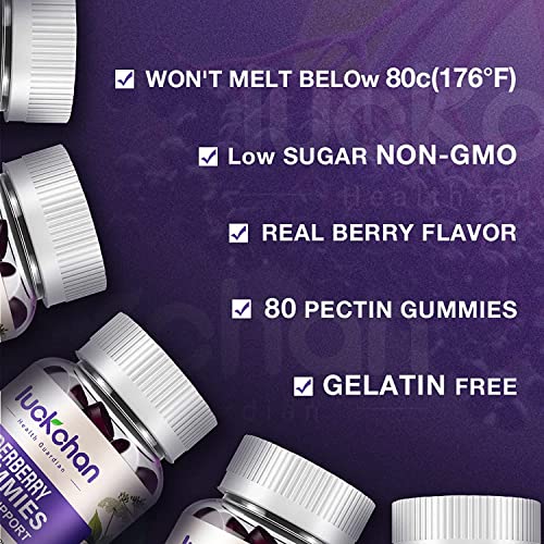 3 Pack High Potency Elderberry Gummies with Zinc - Black Elderberry Pectin Vitamin C - Echinacea - Immunity Support Dietary Herbal Supplements - Adult & Kids - Made in USA