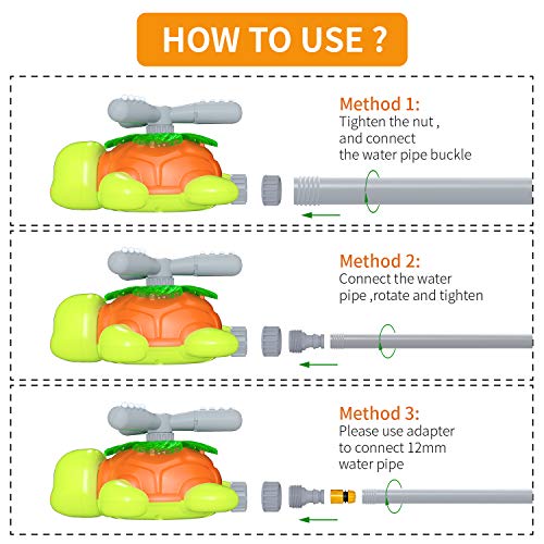 Kiztoys Sprinkler für Kinder, Gartensprinkler für Kinder in Schildkrötenform, Spinning and Splashing Turtle, Fun Toy für Kinder im Freien Spielen
