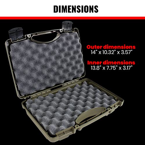 Hard Plastic Pistol Gun Case Ranger Green, Economy Series by