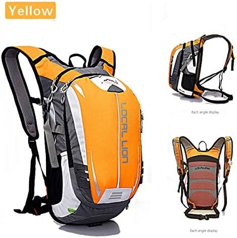 Cycling Backpack, 18L Waterproof Outdoor Backpack with the Helmet Cover for Men Women Mountain/Road/Street Biking Running Hiking and Climbing(Yellow)