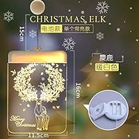 YAGEER LED Decorative Light String Decorative Christmas Lantern LED Battery Light Bell Deer Light String Acrylic Board 3D Hanging Light Christmas Elk