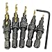 Eagles 5pcs #5#6#8#10#12 HSS Countersink Drill Bit Set with Free Quick Change Hex Shank-Gold