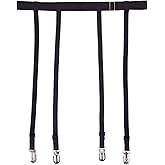 Women Black Simplicity Sexy Suspender Garter Belt for Thigh High Stockings, Metal Clips